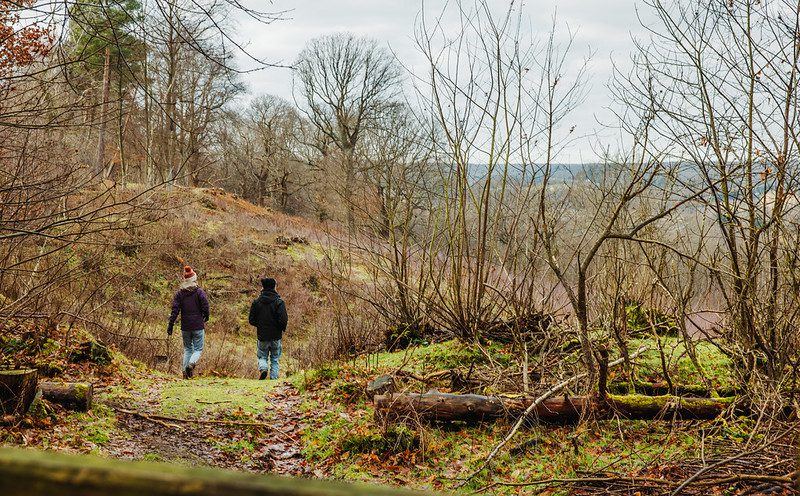 Two people on an autumn walk in Kent
